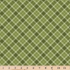 Plaid Bias Check Green 100% Cotton PLAID-CD3522 GREEN by Half Yard