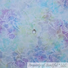 BonEful FABRIC FQ Cotton Quilt Blue Aqua Teal Water Color BATIK Sea Wave Bubble
