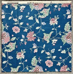 3 Yds Vintage Atelier Originals An-Long Lee Blue Jacobean Upholstery Fabric