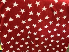 Red American White Stars Print Fleece Fabric – 60″ Wide – Sold by The Yard