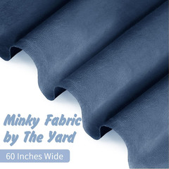 Minky Fabric by the Yard, 2 Yards X 60 Inch Wide Pre-Cut Minky Fleece Fabric Nav
