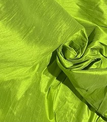 Green 100% Silk Dupioni Fabric 54” wide Sold By The Yard