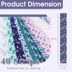 Purple Jelly Roll Fabric, Pre-Cut Cotton Fabric Strips for Quilting | 2.5 X 45”