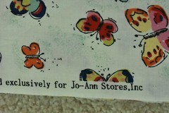 By 1/2 Yd, Vintage, Bright Colorful Butterflies on Cream Cotton, Jo-Ann, P7686