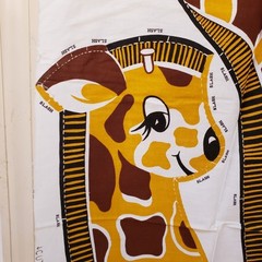 Vintage Giraffe Pillow Fabric Panel for 21″ x 11″ Pillow