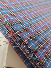 Red Blue White Green Yellow Plaid Woven Cotton Quilting Sewing Fabric 46″ X 2yds