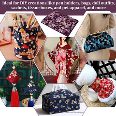 Purple Japanese Printed Fabric 39.4X59Inch Japanese Style Fat Quarters Bundles F