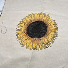 square by design upholstery fabric panel yellow sunflower usa woven 26×26