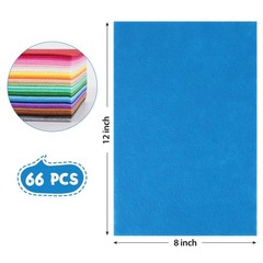 Felt Sheets for Crafts, 12×8 Inch 66 inches, Assorted Colors-12×8-40PCS