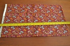 By 1/2 Yd, Colorful Floral on Marbled Red Quilt Cotton, Jo-Ann/Erlanger, C2260
