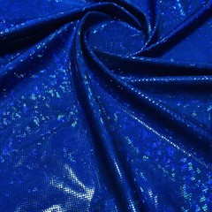 Vibrant Blue Broken Glass Hologram 4way Stretch Spandex by the Yard for Swimwear