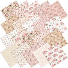 20 Pc Vintage Rose Fabric Squares 10×10 Polyester Cotton for Quilting DIY Sewing