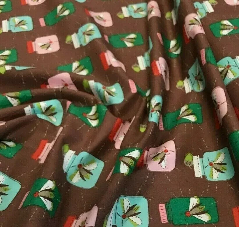 BIRCH 100% COTTON FABRIC – MOUSE CAMP COLLECTION : FIRE FLY : PRICE PER METRE