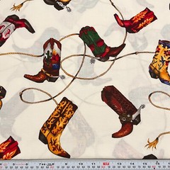 Vtg Well-Heeled Cowboy Boots by Nicole de Leon Alexander Henry by the HALF YARD
