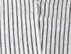 100% Linen Woven Fabric 51~52″ Wide 1 Yard Pre Cut Simple Stripe Black 6386