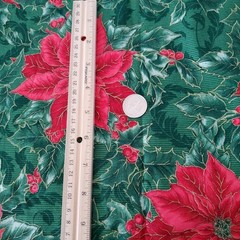 Cotton Fabric Lot Christmas Poinsettia Florals Quilting Strips Dianna Marcum