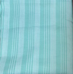 Vintage Cotton Green White Striped Fabric 2 Yds 29” X 45”
