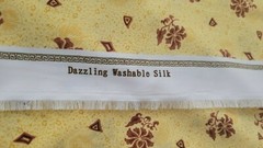 Dazzling Washable Silk Fabric 45 x 150″ / 4+ Yards Yellow Brown Floral READ