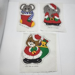 Vintage Fabric Ornament miss matched single piece no backs Christmas craft