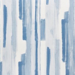 Schumacher x Miles Redd Watercolor Printed Fabric in Blue, 0.7 Yds Remnant, New