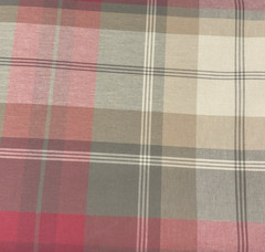 Large Scale Plaid Cotton Upholstery Fabric Tan Red Sage Green BTY #61