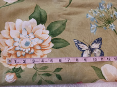 Pretty Richloom Cotton Canvas Home Decor Fabric Fresh Green w Flowers Butterflie