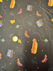 After School Adventures Bus Kite Cat 1 yard 100% Cotton Fabric Free Ship SBB3