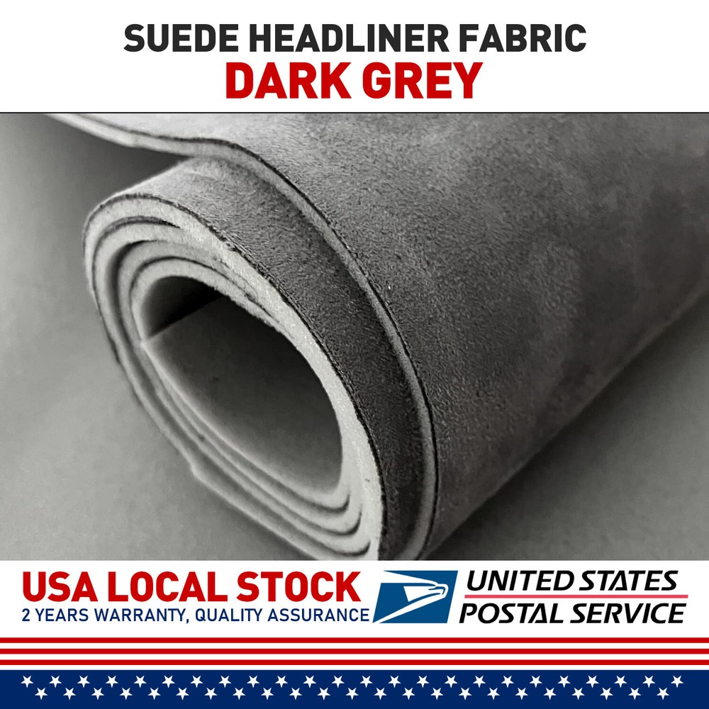 MGT Style Dark Grey Headlining NEW Spandex Suede Fabric Car Headliner