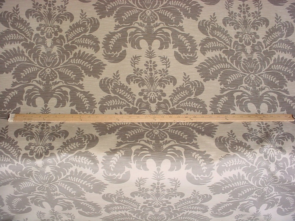 3Y GP & J Baker BP10496 Marchmont Silver Damask Floral Velvet Upholstery Fabric