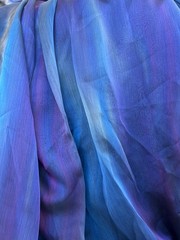Multi color of Blue & Purple on soft chiffon Fabric By the Yard 46″ wide