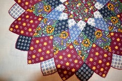 Dahlia Navy Cheater Quilt Fabric Cotton/Poly 36 inches X 90 inches