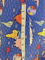 BLANK QUILTING TRAVEL AROUND THE WORLD” WORLD MAP Patt # 8229 44″ X 10″