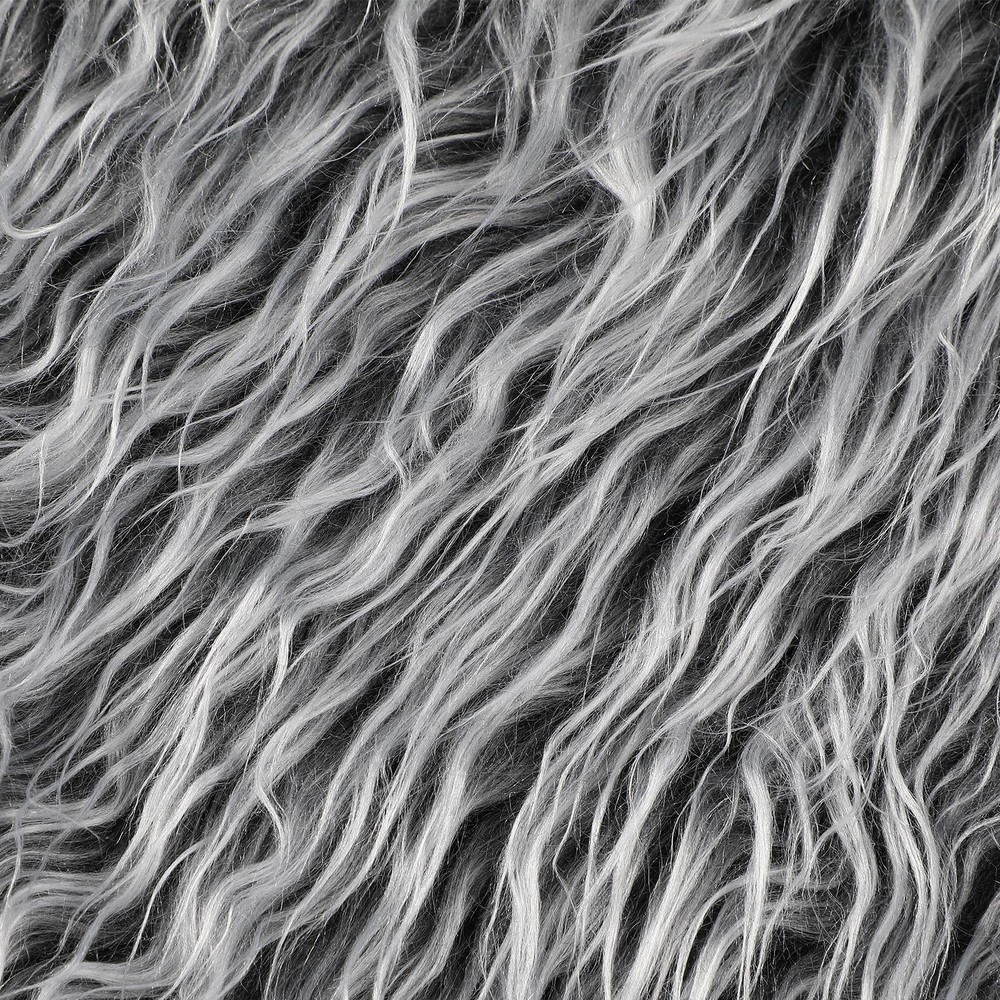 Tatuo 10 x 20 Inch Black Gray Faux Fur Fabric 10 x 20 Inch,
