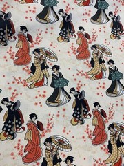 Kimonos & Koi – Japanese Geisha – Paintbrush Studio Cotton Fabric