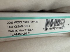 Wool Felt Fabric, Off-White, 20% Wool & 80% Rayon, 4.25 Yards, 37″ Wide