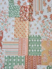 2 Piece VTG Unused Poly Floral Patchwork Print Material Stretch Lots Of Goodness