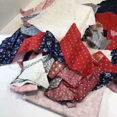1 Pound 3 Ounces Assorted Fabric Scraps Leftover from Quilts