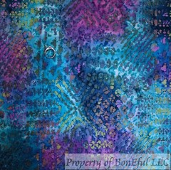 BonEFul FQ Cotton Quilt Gray Blue Tonal Water Mark Batik Marble Texture Blender