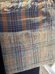 Vintage Handwoven Fabric Bundle Plaid Stripe Primitive Patchwork Cotton 10 pcs