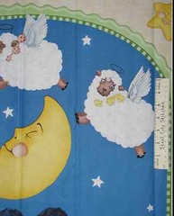 South Sea Nursery Counting Sheep Star Moon Baby Cotton Fabric 29″ WALL PANEL