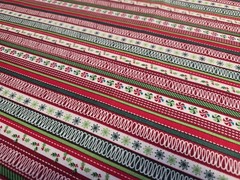 Jo-Ann Holiday Christmas Striped Cotton Fabric Red Green White Peppermint
