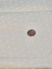 Floral Fabric 1.5 Yards White Flower on Ivory Beige Background Quilting Sewing