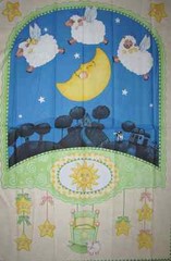 South Sea Nursery Counting Sheep Star Moon Baby Cotton Fabric 29″ WALL PANEL