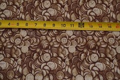 By 1/2 Yd, Vintage, Bullion Coins on Dark-Brown Quilt Cotton/Rose & Hubble,M1883