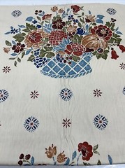 Vintage 1981 Atelier Floral Fruit Basket Pattern Fabric 1-1/2 Yards By 54” Wide
