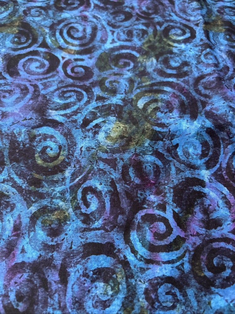 Hobby Lobby Dark Swirls Cotton Quilting Sewing Fabric Midnight Blue 49″ X 42″