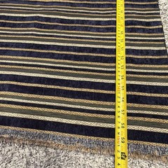 Heavy Jacquard Upholstery Fabric Striped Navy/Gold/Cream 60”x35”