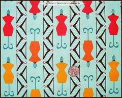 ROBERT KAUFMAN SEWING THEME MANNEQUINS FABRIC FQ 18″X22″ BLUE