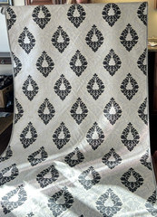 Material Fabric Upholstery Drapery 10 Yards Gray Black Geometric Pattern Boho