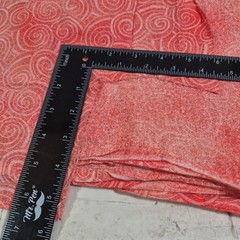Vintage Fabric Coral Salmon Spiral Swirl Printed 44″ X 2yrds W/ Small Cut-Out